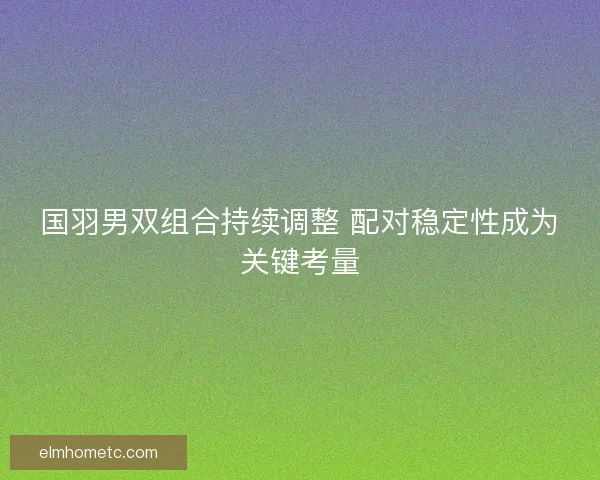 国羽男双组合持续调整 配对稳定性成为关键考量